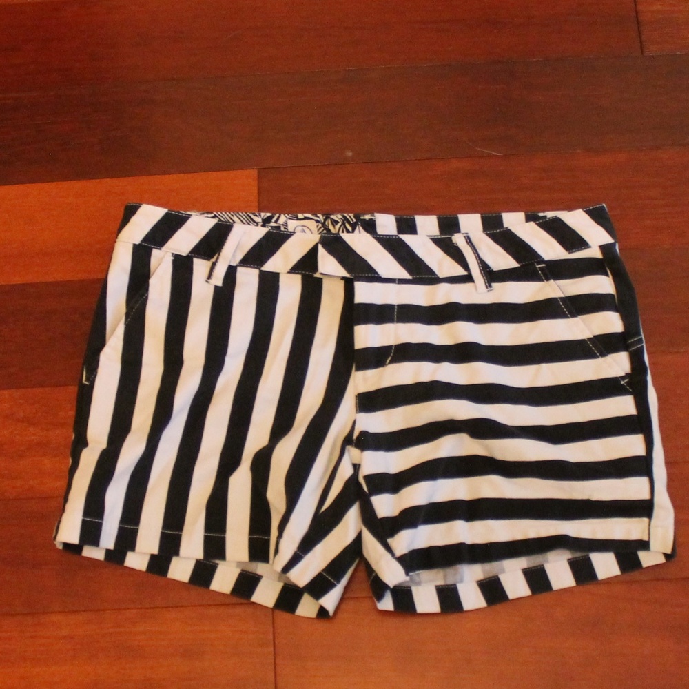 Volcom Black and White Stripe Shorts